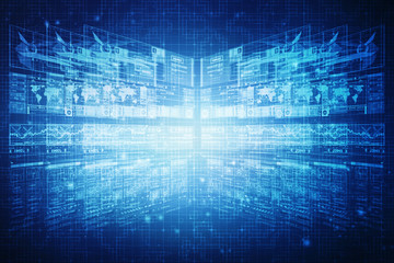 Digital Abstract technology background, 3d rendering