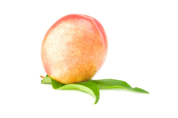 Isolated peaches on a white background. Clipping path