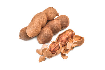 Tamarind on a white background. Clipping path