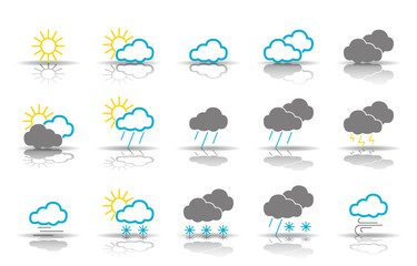 Obraz premium Wetter - Icon-Set (Bunt)