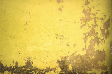 concrete wall painted yellow paint, Texture colored cement as background