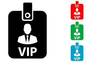 Icono plano identificacion vertical VIP varios colores