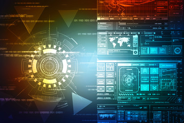 Digital Abstract technology background, 3d rendering