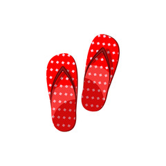 Beach slippers vector icon. Color illustration.