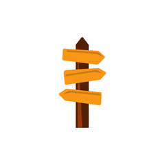 Wooden sign vector icon. Color illustration.