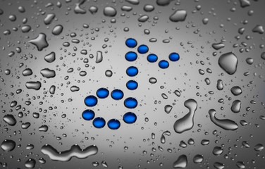 Music note made out of water