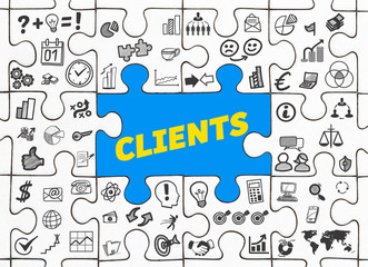 Naklejka premium Clients / Puzzle mit Symbole