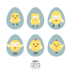 vector easter greeting card with cartoon chicken