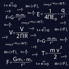 Physical formulas on a dark background