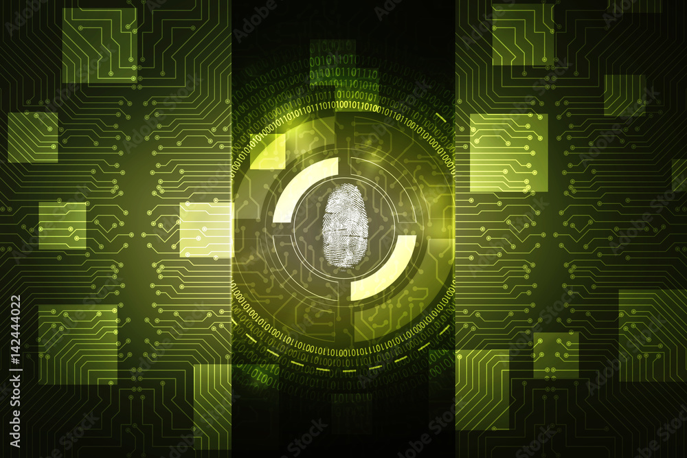 Aufkleber abstract technology background.security system concept with fingerprint