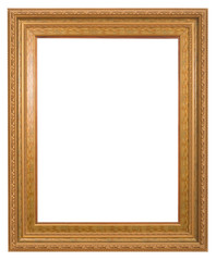 antique frame is very old with cracks and uneven isolated on white background, with Clipping Paths