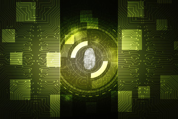 Obraz premium Abstract technology background.Security system concept with fingerprint