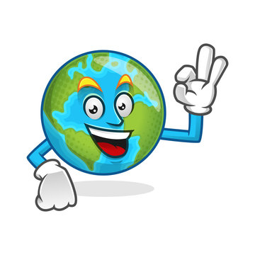 Delicious earth mascot, earth character, earth cartoon vector 
