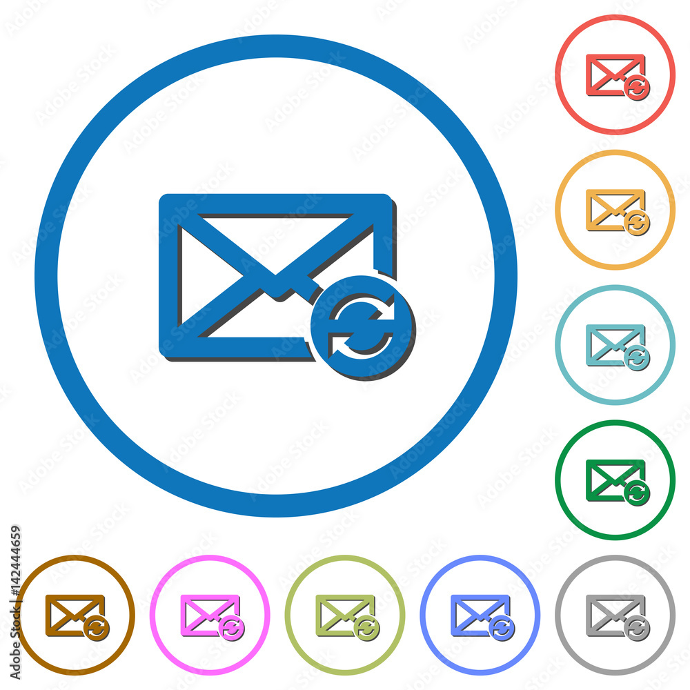 Poster syncronize mails icons with shadows and outlines