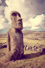 Moai statue, ahu Tongariki, easter island