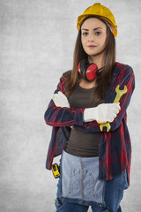 Portrait of construction worker woman