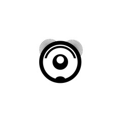 Robot vacuum cleaner vector  icon.