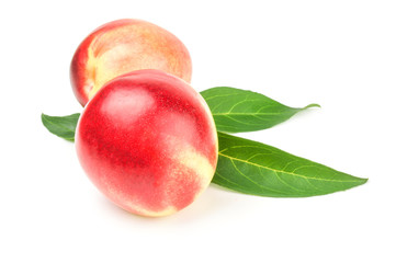Juicy ripe peaches isolated on a white background cutout