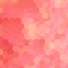 Background made of orange, pink hexagons. Square composition with geometric shapes. Eps 10