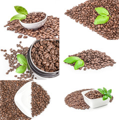 Set of brazilian coffee on white