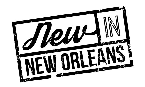 New In New Orleans rubber stamp. Grunge design with dust scratches. Effects can be easily removed for a clean, crisp look. Color is easily changed.
