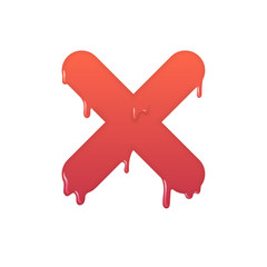 Obraz premium Melting deny icon. Negative answer symbol illustration