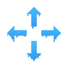 Melting navigation arrows set. Left, right, up and down symbol illustration - 142447426
