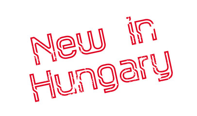 New In Hungary rubber stamp. Grunge design with dust scratches. Effects can be easily removed for a clean, crisp look. Color is easily changed.
