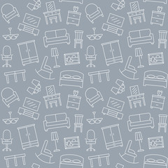 Fototapeta na wymiar Furniture seamless pattern background illustration