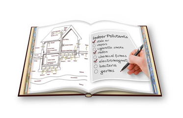 The danger of radon gas in our homes with architectural section and check list of indoor air...