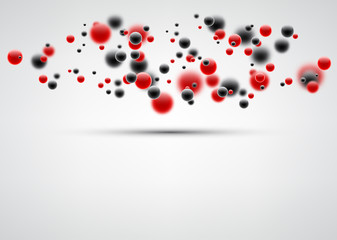 Background with red and black bubbles.