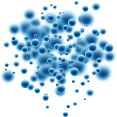 Blue background with 3d bubbles.