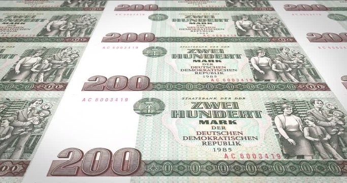 Banknotes of two hundred german marks of the old German republic, cash money