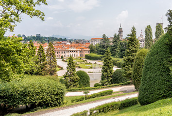 Fototapeta premium Gardens of Estense Palace (Palazzo Estense), is one of the most popular place of Varese, Lombardy, Italy.