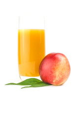 Fresh peaches fruits isolated on a white background cutout