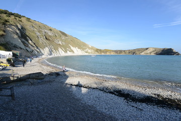 Lulworth cove in Dorset England.