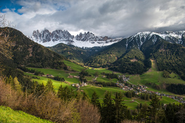 Funes valley, Dolomites mountain