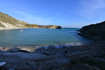 Lulworth cove near the village of West Lulworth in Dorset, Southern England
