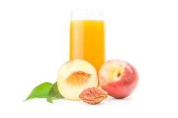 Juicy ripe peaches on a white background. Clipping path