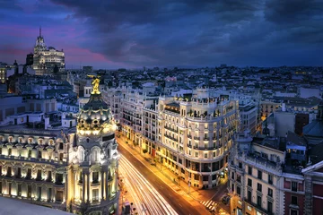 Foto op Plexiglas Madrid stadscentrum, Gran Vis Spanje © beatrice prève