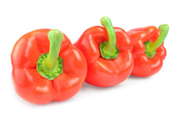 Sweet red pepper isolated on white background cutout
