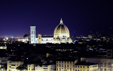 Fototapeta na wymiar Florence Duomo Santa Maria del Fiore at night