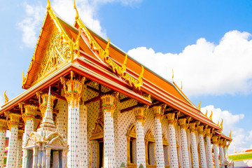 Naklejka premium BANGKOK,THAILAND - MARCH 18,2017 Wat Arun or Temple of the Dawn is one of a famous Buddhist temple in Bangkok, Thailand. 