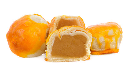 Salted Chinese pastry isolated on white background
