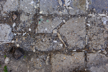 Cracked concrete texture closeup background