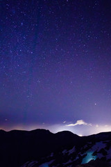 Night sky with stars above Tenerife Island, Canary Islands