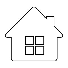 figure house with window and chimney, vector illustration design