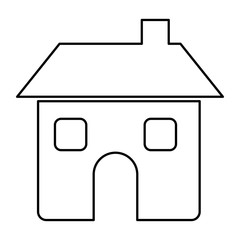 figure house with window and chimney, vector illustration design