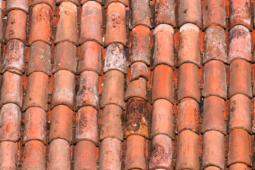 Handmade red roof tiles 