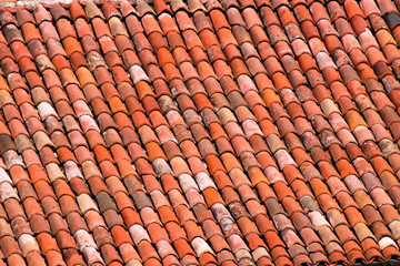 Handmade red roof tiles 